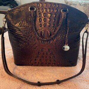 BRAHMIN Crock Embossed Leather Shoulder Bag!